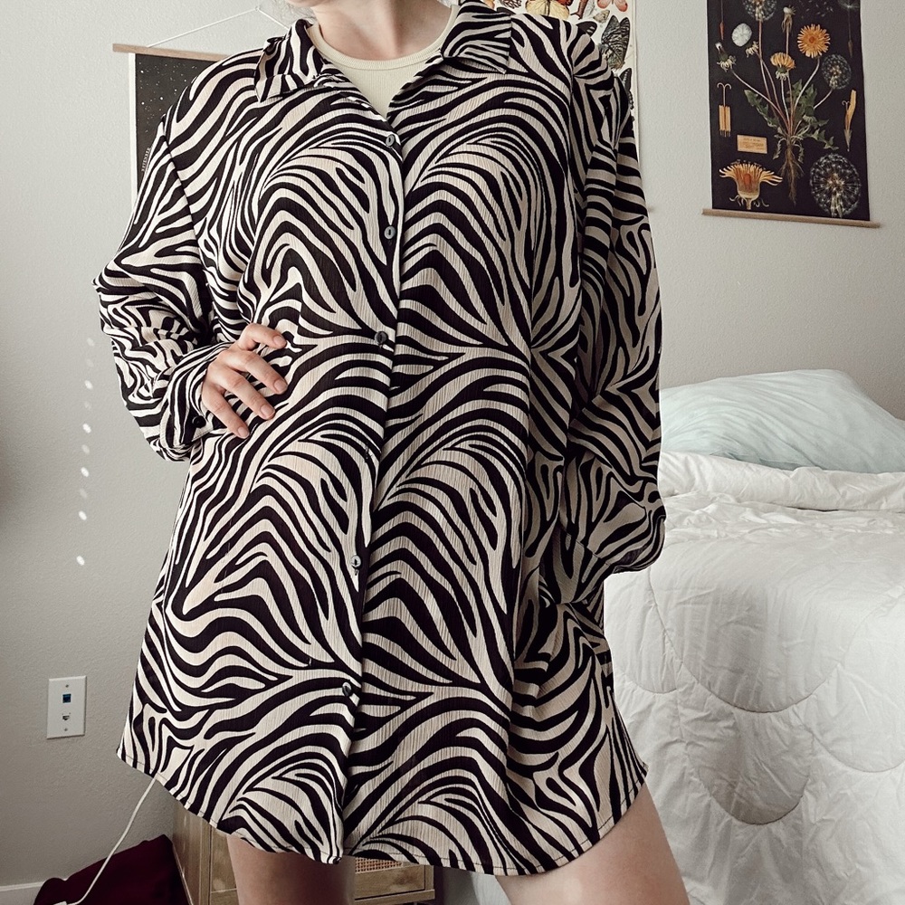 Zebra button up